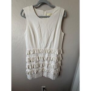 Erin by Erin Fetherston Dress Womens 12 White Sleeveless‎ Ruffle Chic Elegant
